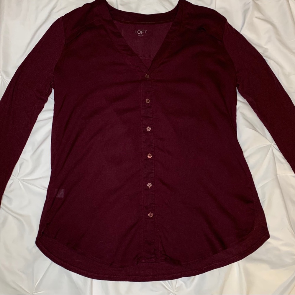 Burgundy button up